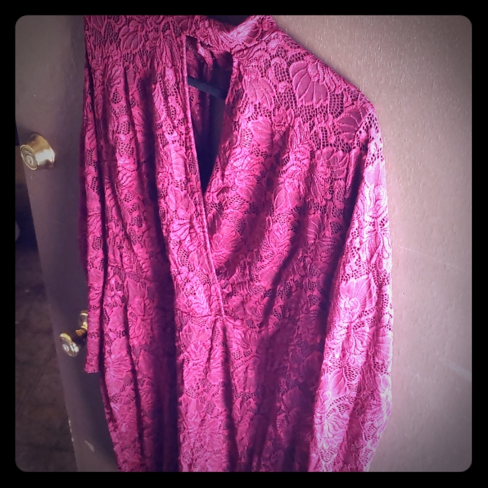 Burgundy Lace Dress